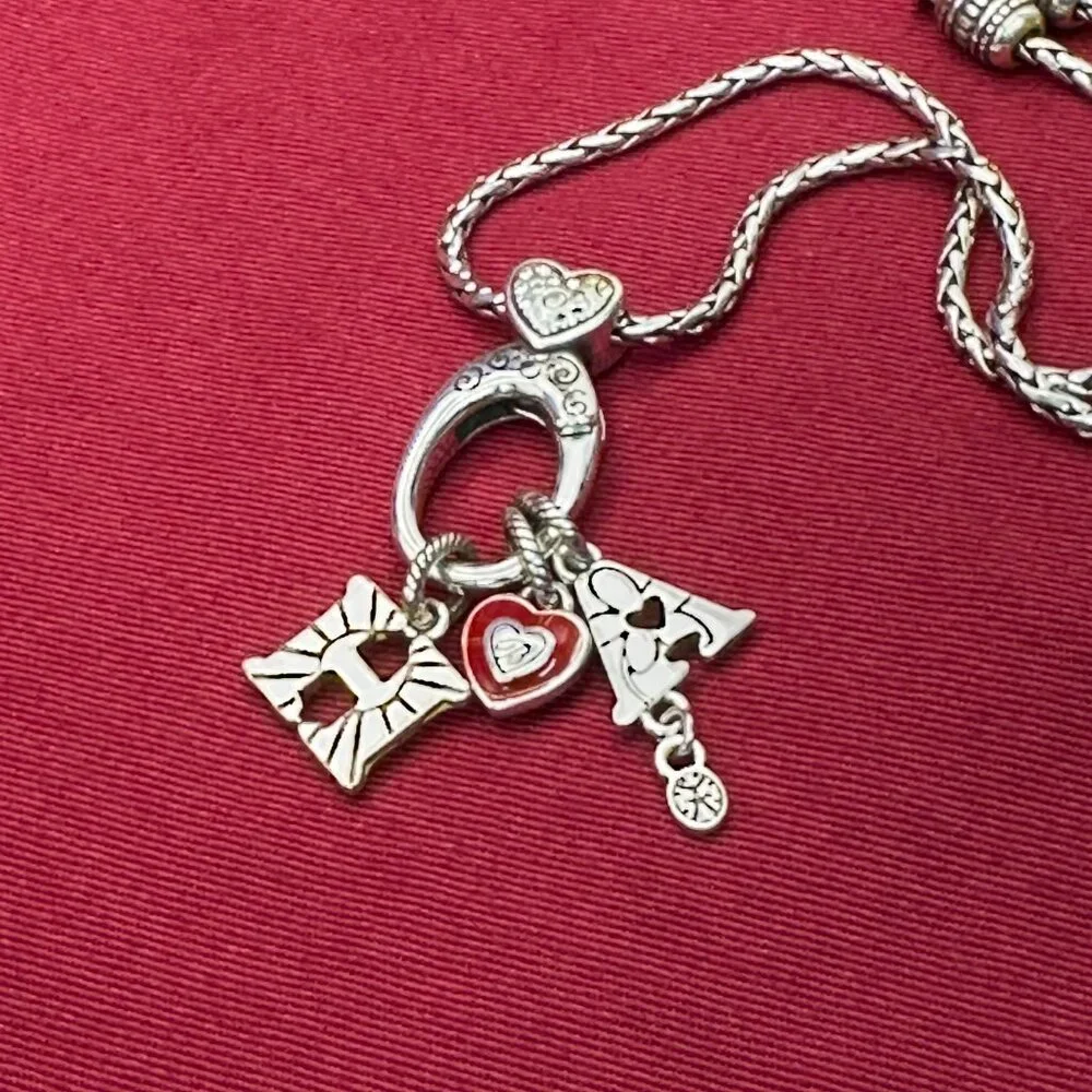 Brighton ABC Hook Charm Necklace w/Heart Charm & Initial Charms - Picture 8 of 13